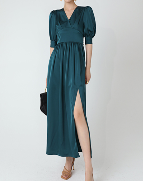 [수입] 라무트 퍼프 슬리브 드레스