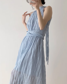 [수입] 델라인 홀터넥 드레스