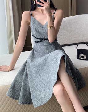 [수입] 모벨 브이넥 미니 드레스