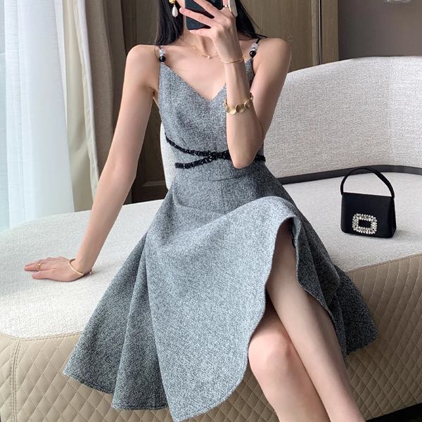 [수입] 모벨 브이넥 미니 드레스