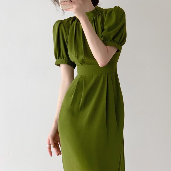 [수입] 오빈 퍼프 슬리브 드레스